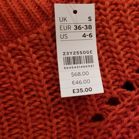 Topshop Ladder Wool Mix Cropped Sweater SZ S NWT - Picture 7 of 10